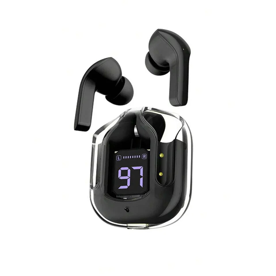 Black AIR 31 earbuds with pouch